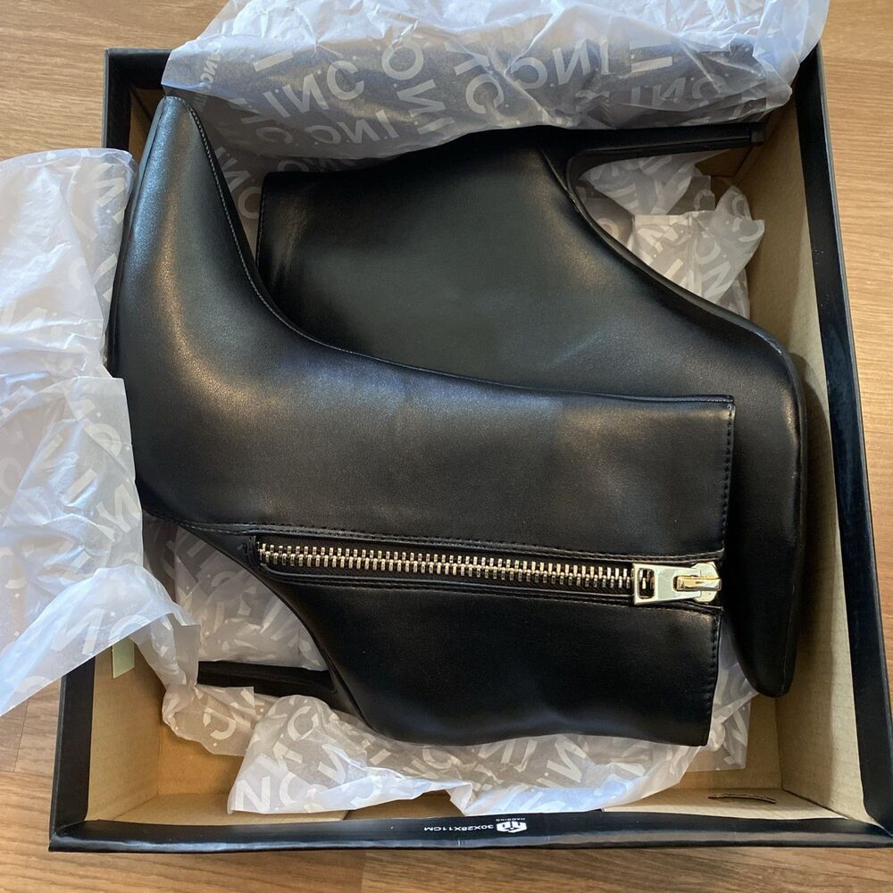 I.n.c. International Concepts Women's Sarishaa Zip Booties Black Smooth 9.5M New - Picture 4 of 11